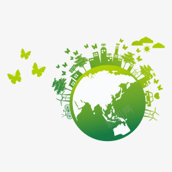 绿色环保地球建筑物素材