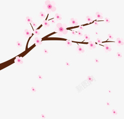 粉色美丽春节桃花素材