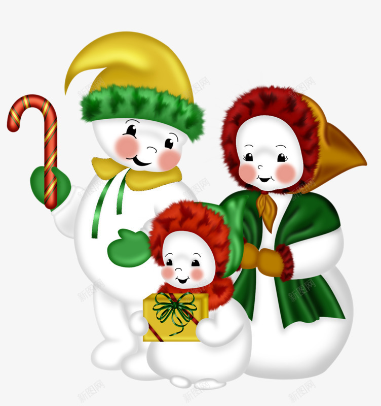 雪人一家人png免抠素材_88icon https://88icon.com 一家人 三个雪人 卡通 手绘 白色 雪人