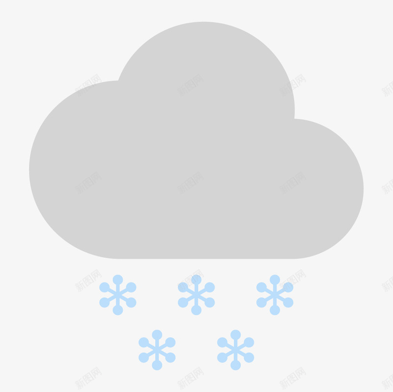 有雪降临png免抠素材_88icon https://88icon.com 六瓣雪花 大雪 天气符号 提醒 有雪天气 阴云 雪