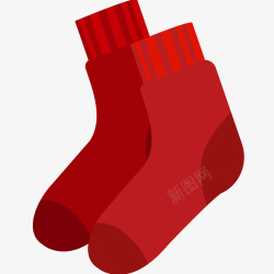 红色袜子插画矢量图素材