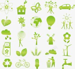 绿色环保装饰图案矢量图素材