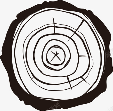 圆形的公共环保木材矢量图图标图标
