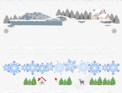 冬季雪景图案元素素材