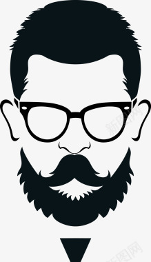 卡通戴眼镜的男人矢量图图标图标