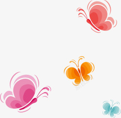 漂浮的蝴蝶彩色蝴蝶漂浮矢量图高清图片