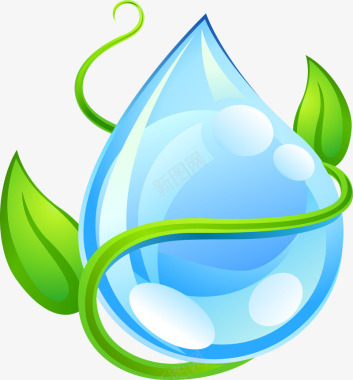 绿色PNG绿色节能水源图标图标