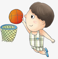 打篮球的运动员插画素材