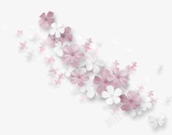 白色花朵透明漂浮装饰素材