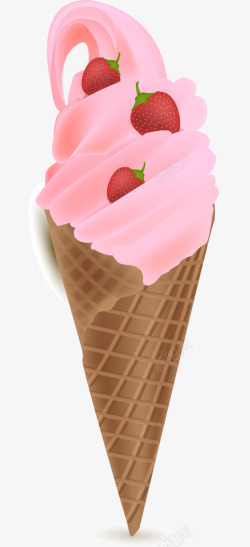 夏季粉色水果冰激凌素材