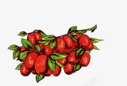 漂浮的食物手绘红枣高清图片