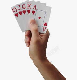 漂浮纸牌手拿扑克高清图片
