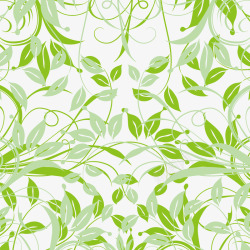漂浮绿色叶子花纹矢量图素材