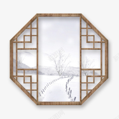 大雪节气图片木质窗子图标图标