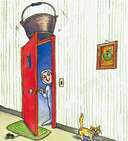 恶搞的猫手绘卡通彩色愚人节恶作剧高清图片