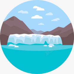 南极冰川风景冰川图标高清图片