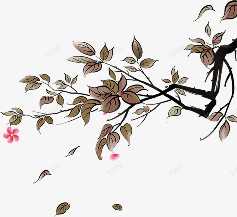 绿色中国风水墨枝条png免抠素材_88icon https://88icon.com 中国风枝条 新年 新春 春节 树枝 水墨枝条 过年