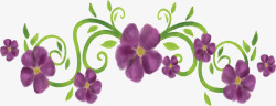 紫色花朵美丽花藤矢量图素材