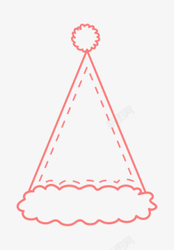 手绘圣诞帽线条装饰图案矢量图素材