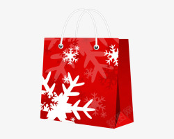 圣诞购物袋红色雪花购物袋高清图片