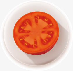 手绘立体食物番茄片矢量图素材