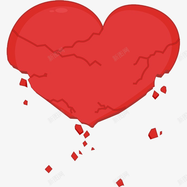破碎的心png免抠素材_88icon https://88icon.com 卡通 心形 手绘 插图 破碎的 红色的 装饰