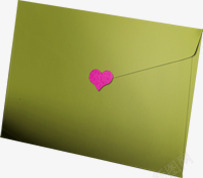 粉色爱心绿色信封素材