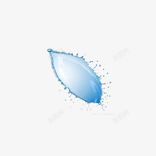蓝色叶子形水纹png免抠素材_88icon https://88icon.com 叶子 效果元素 梦幻 水花