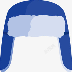 蓝色冬季雷锋护耳帽矢量图素材