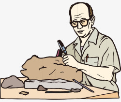 卡通手绘戴眼镜雕刻男人素材