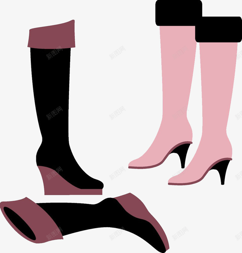 手绘靴子png免抠素材_88icon https://88icon.com 冬靴 卡通 女士 女鞋 手绘 粉色 长靴 靴子 高跟鞋