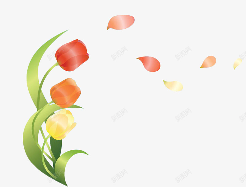 彩色手绘花卉漂浮花瓣png免抠素材_88icon https://88icon.com 彩色 手绘 漂浮 花卉 花瓣 风 风吹效果