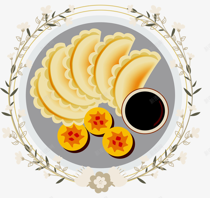 二十四节气之立冬吃饺子插画psd免抠素材_88icon https://88icon.com 二十四节气 二十四节气之立冬吃饺子插画 吃饺子 手绘饺子 插画 立冬 饺子