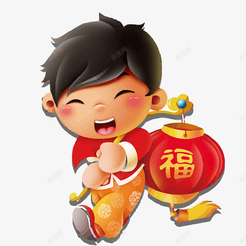 春节福娃psd免抠素材_88icon https://88icon.com 2018年 卡通 可爱 喜庆 庆祝 新年 春节 灯笼 狗年 福娃 福字灯笼 背景 装饰