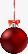 红色质感球形圣诞节元素素材
