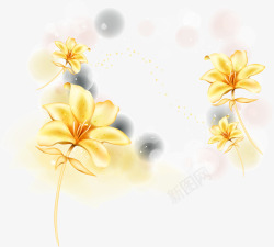 梦幻黄色花朵素材