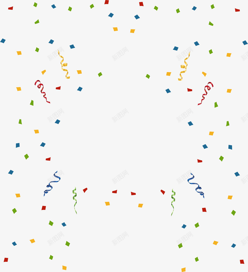 手绘漂浮彩带矢量图ai免抠素材_88icon https://88icon.com 彩带 彩纸 手绘 漂浮 矢量图