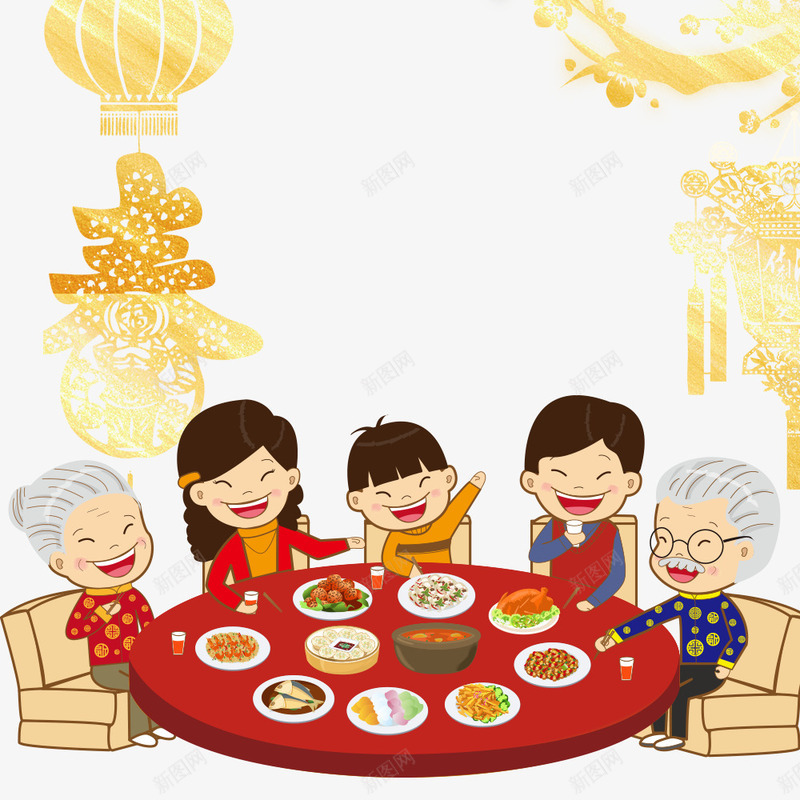 春节年夜饭团圆饭海报png免抠素材_88icon https://88icon.com 团圆饭 家人 年夜饭 新年 春节 节日宣传 食物
