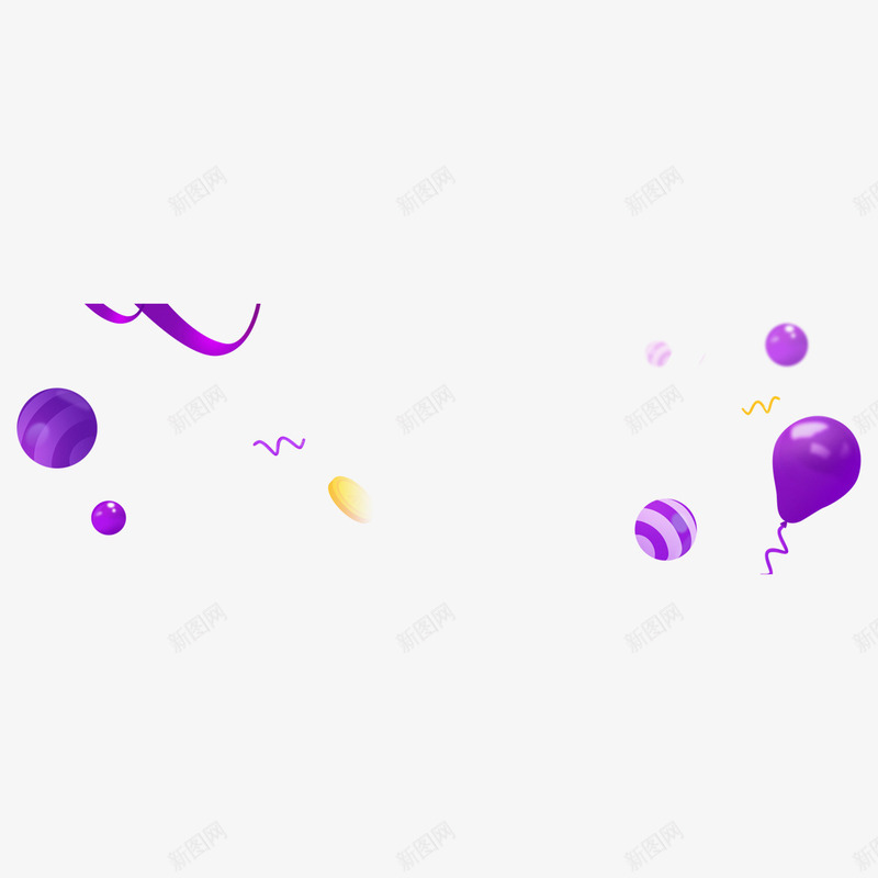 紫色漂浮气球psd免抠素材_88icon https://88icon.com 光泽 气球 活动 漂浮 电商 立体 紫色 质感 高光
