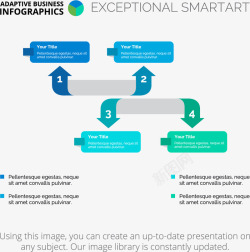 弯曲箭头信息图表素材