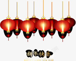 烛光红灯笼春节海报素材