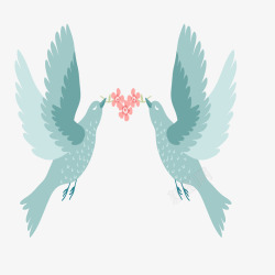 爱情的鸽子装饰案矢量图素材