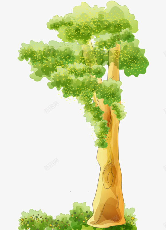 一棵绿色大树png免抠素材_88icon https://88icon.com 卡通大树 大树 手绘大树 绿色大树