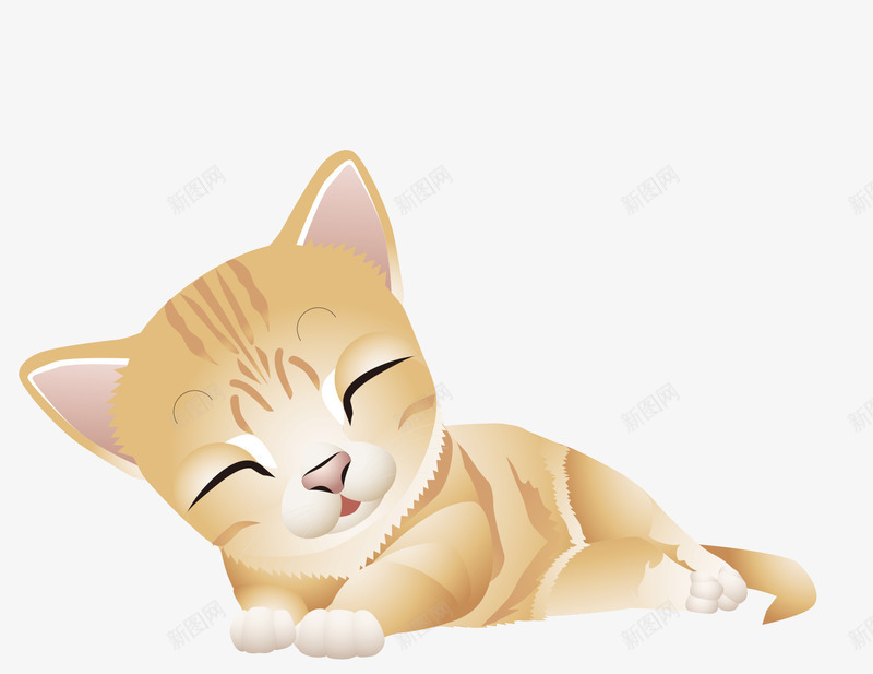 可爱的卡通小猫咪简图png免抠素材_88icon https://88icon.com 动物 卡通 可爱的 小猫咪 趴着 黄色猫咪老师