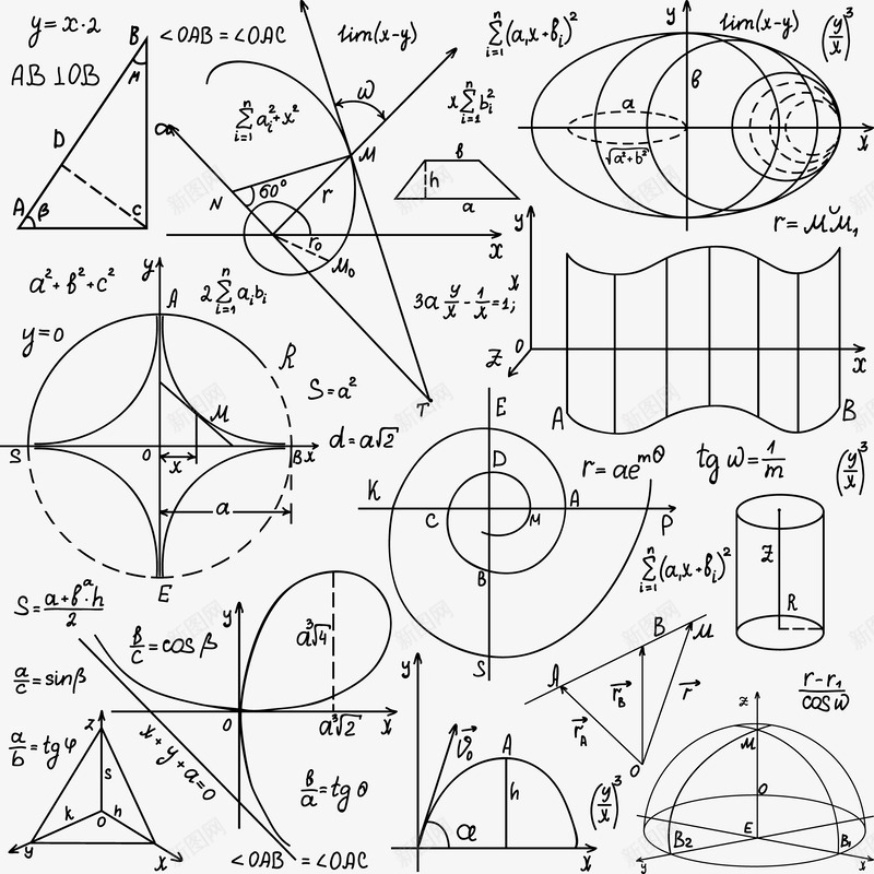 数学图像矢量图eps免抠素材_88icon https://88icon.com 数学图像 漂浮 矢量图