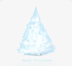 透明三角形拼接圣诞树素材