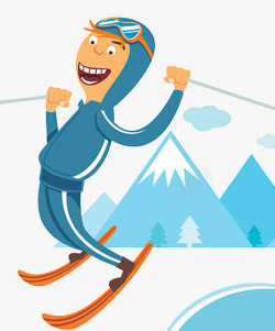冬季旅游滑雪卡通海报海报