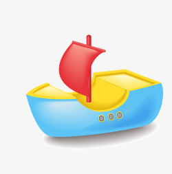 卡通帆船矢量图素材