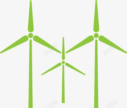 绿色环保风车图标图标