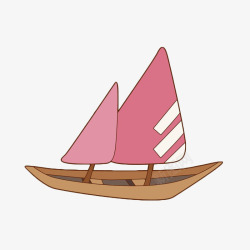 粉色卡通帆船素材